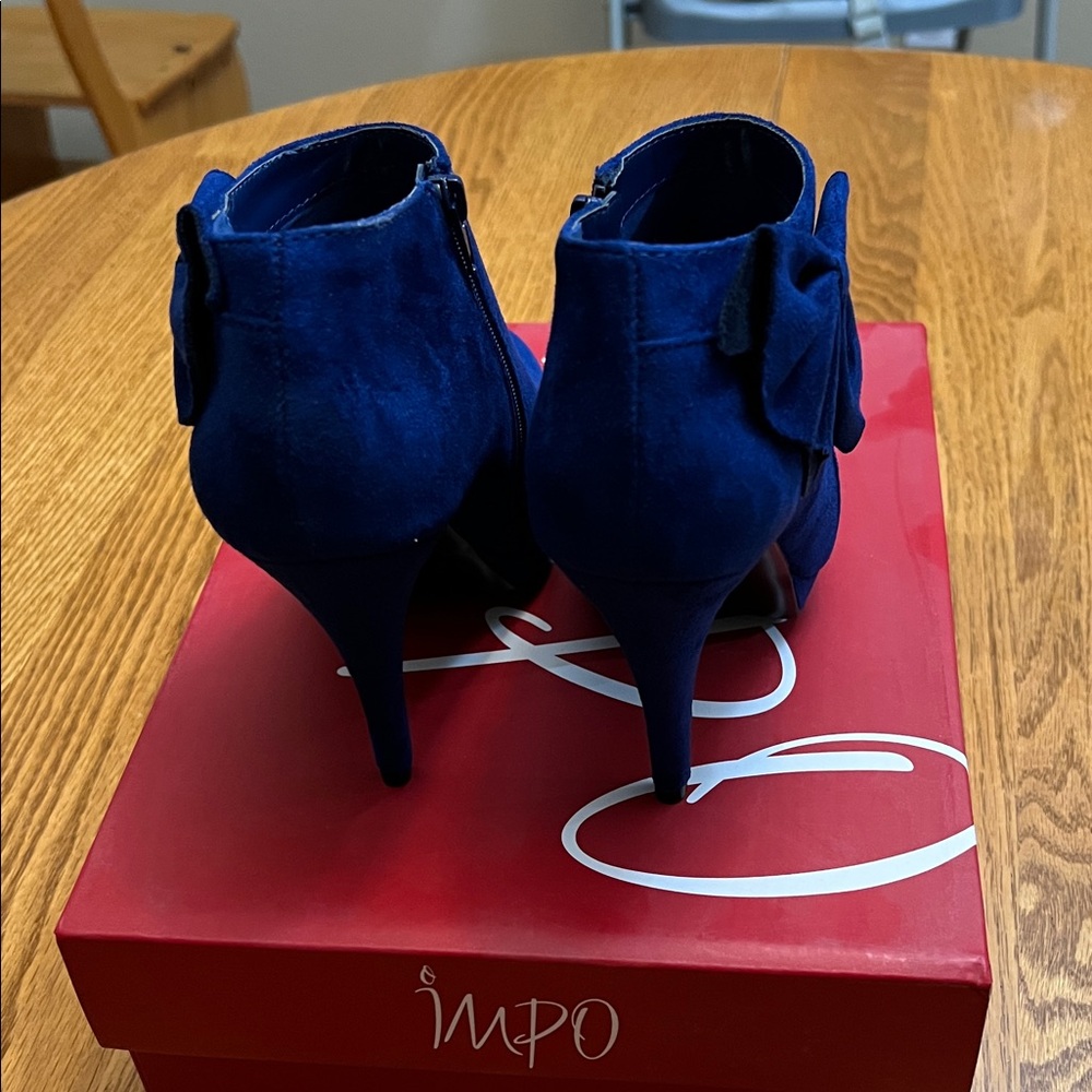 NWT Impo Blue Bow Ankle Boots - Picture 3 of 5